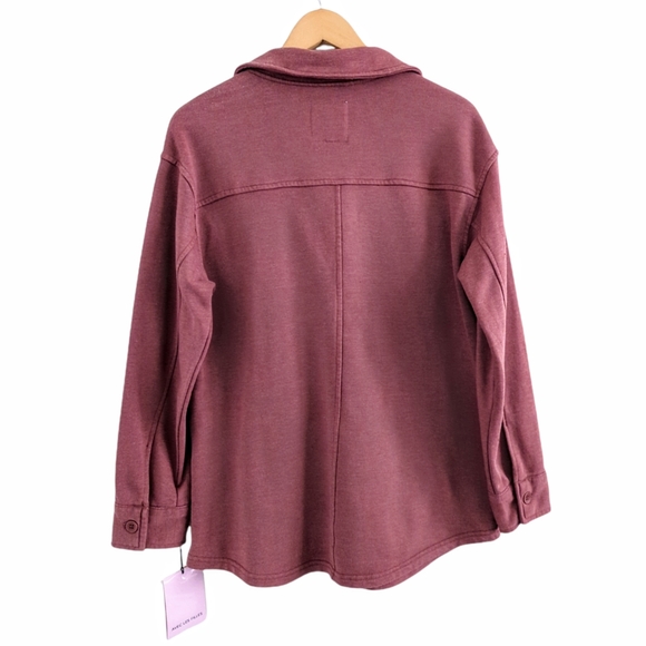 AVEC LES FILLES French Terry Mauve Pink Shacket Size Small - Picture 3 of 13